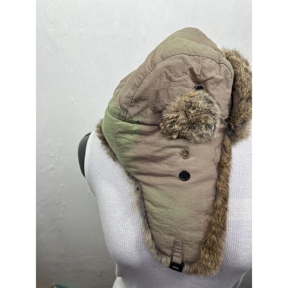 CROWN CAP UNISEX WOMENS TRAPPER HAT RABBIT FUR SIZE LARGE - Picture 2 of 5